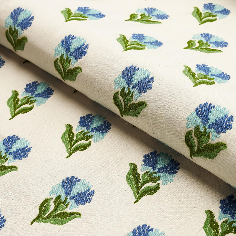 Rosina Floral Fabric, Cornflower