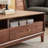 Black walnut solid wood end table-106238259