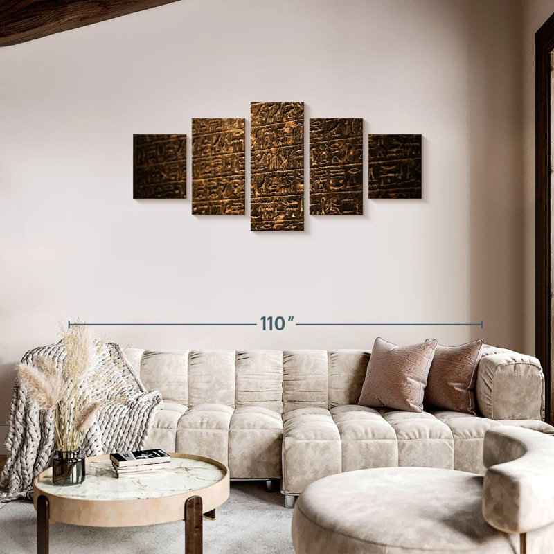 Stone Hieroglyphs Pattern, 34" H x 74" W