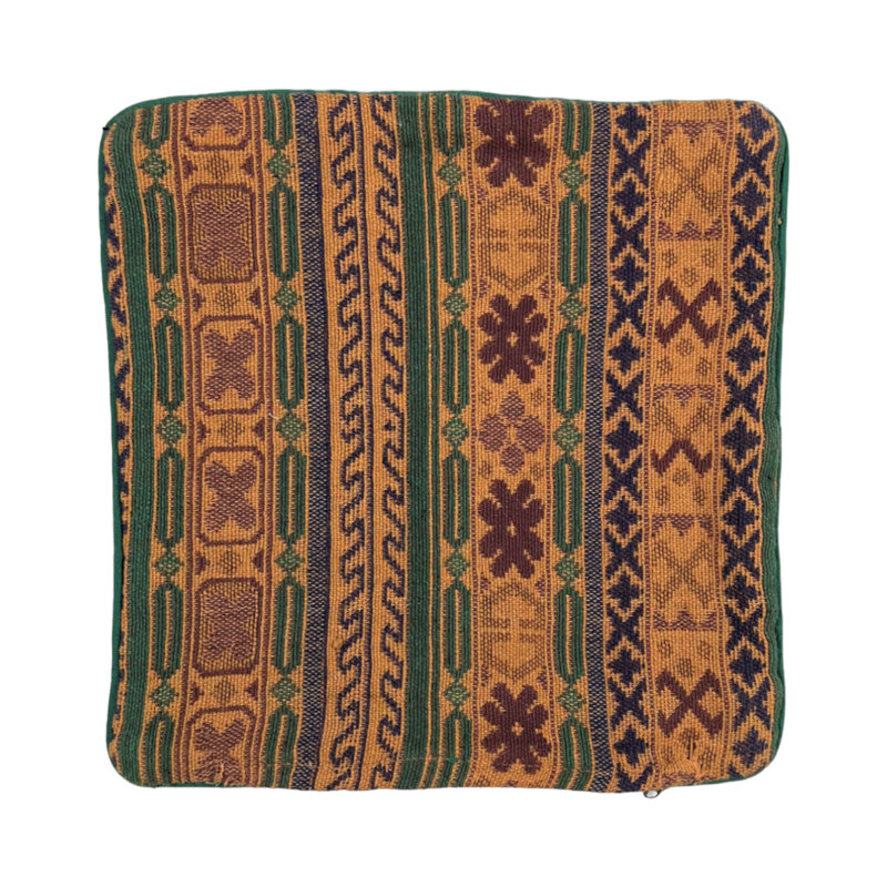Camorah Geometric Brown Square Throw Cushion