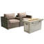 LSI Fully Assembled 2 Person Seating Group With Sunbrella Cushions And Rectangle Concrete Firepit-278059298
