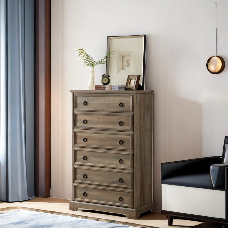 Commode 6 tiroirs Trosclair, Brun