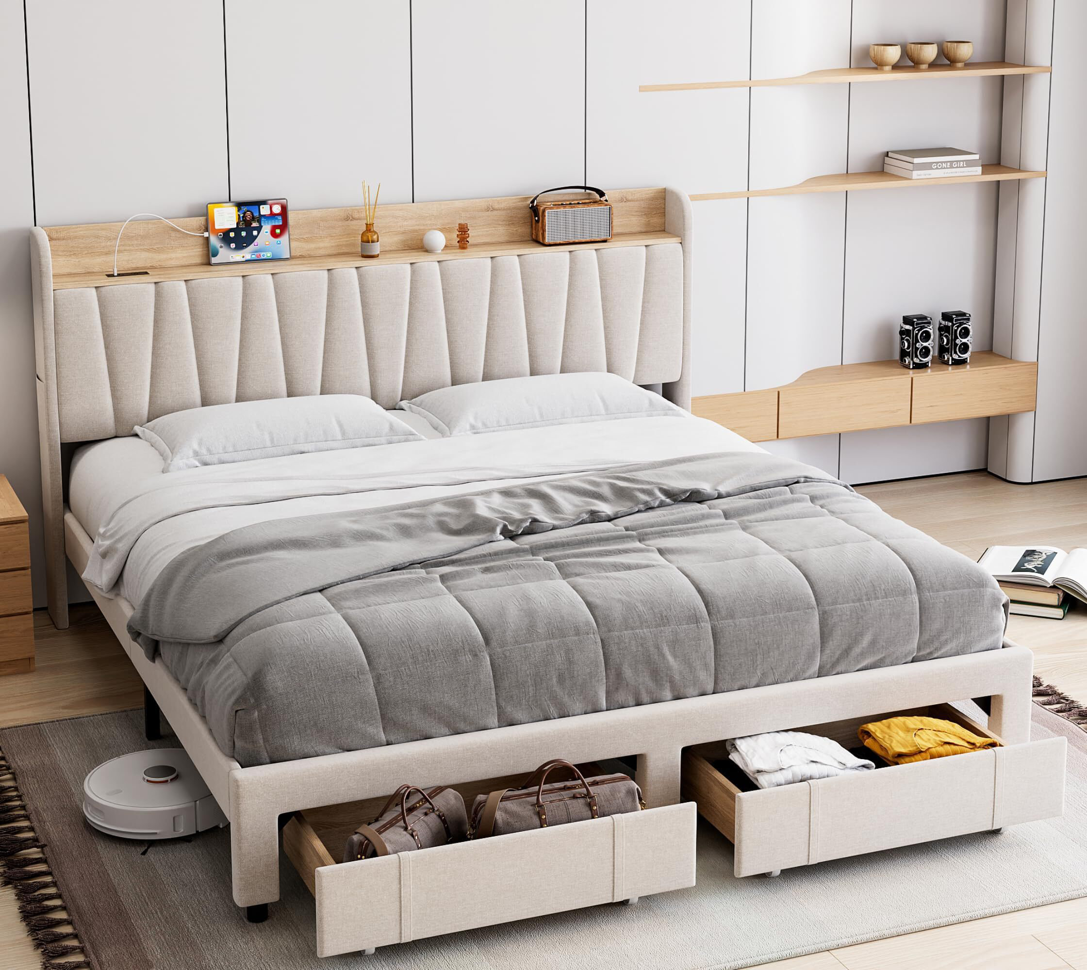 Flannelette Bed Backrest Bedside Upholstered Bed Cushion Pillow