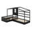 Wood House Bed, Solid L Structure with Fence and Slatted Frame for Sturdy Support and Elegant Design-1942571577