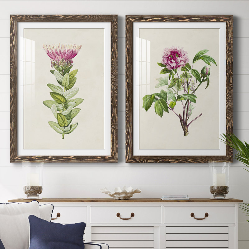 Pretty Pink Botanicals IV - Ensemble de 2 reproductions de cadres photo, H 24 po x l 36 po x P 1,5 po