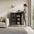 Amelia 32" Modern Steel Accent Cabinet with 3 Adjustable Shelves in Black-677920429