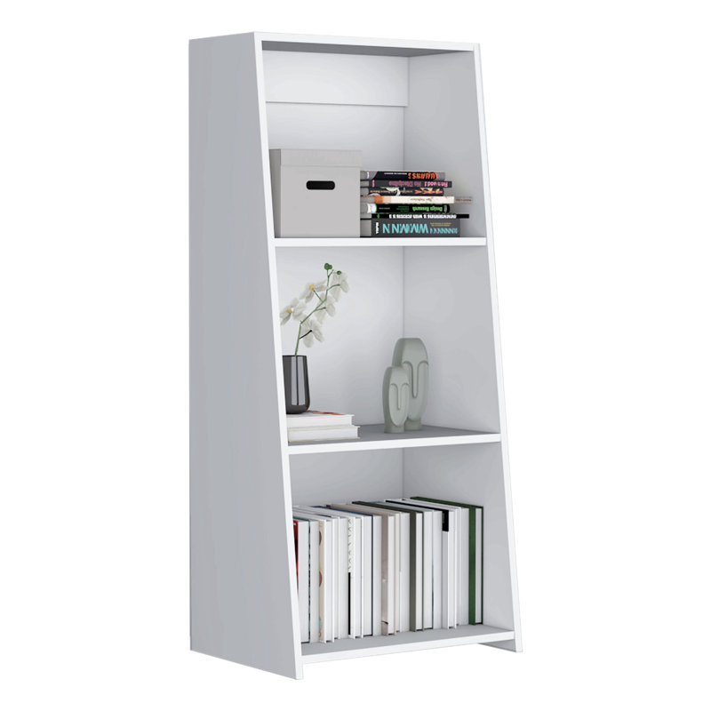Note 47" Tall Three-Tier Ladder Bookcase White