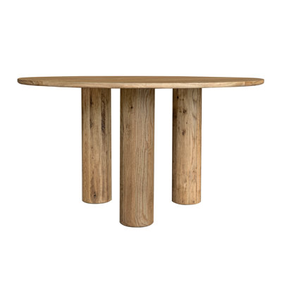 Heckman 55" Round Dining Table, Brown