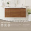 Meuble-lavabo mural 48 po avec lavabo, meuble de rangement mural avec cuve à surface solide et tiroirs à fermeture en douceur entièrement assemblés, noyer doré miel-133144834