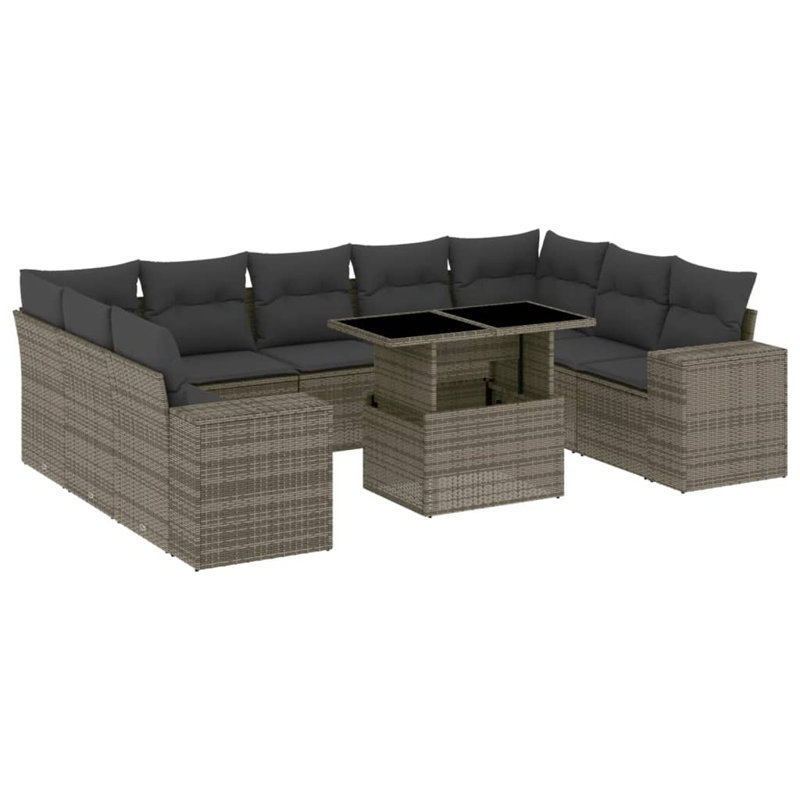 Ensemble de canapé de jardin Vidaxl gris
