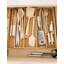 Bamboo Expandable Kitchen Drawer Organizer, Adjustable Utensil Holder And Cutlery Tray Organizer for Silverware, Utensils, Kitchen, Bedroom, Living Room Knives, 5 Slots Slots Drawer Dividers