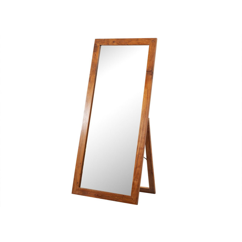 Oxford Wood Floor Mirror, Honey