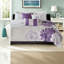 Ensemble de literie élégant en coton 6 pièces, motif floral réversible pour le confort de la chambre à coucher