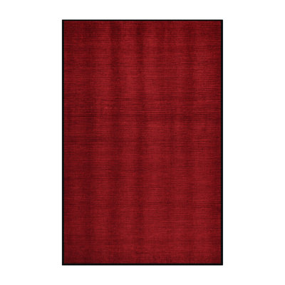 Machine Washable Solid Red Area Rug