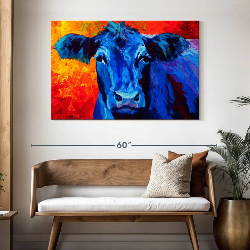 Brampt Blue Cow, 32" H x 48" W