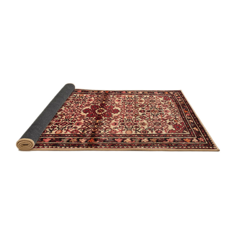 Tapis traditionnel rouge / beige Collegiate, Rectangle 5 pi x 7 pi