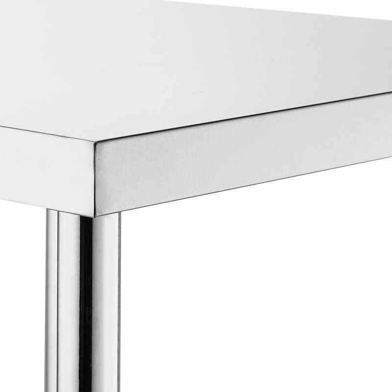 Table de travail 24 po x 18 po x 34 po en acier inoxydable avec tablette réglable à 3 niveaux, 4 roues et frein pour barre de rangement de cuisine