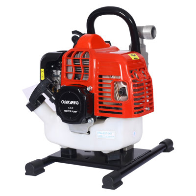 Portable Gasoline Water Pump, 2-Stroke Engine Powered Transfer Pump for Irrigation and Drainage