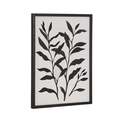Art mural floral noir et blanc