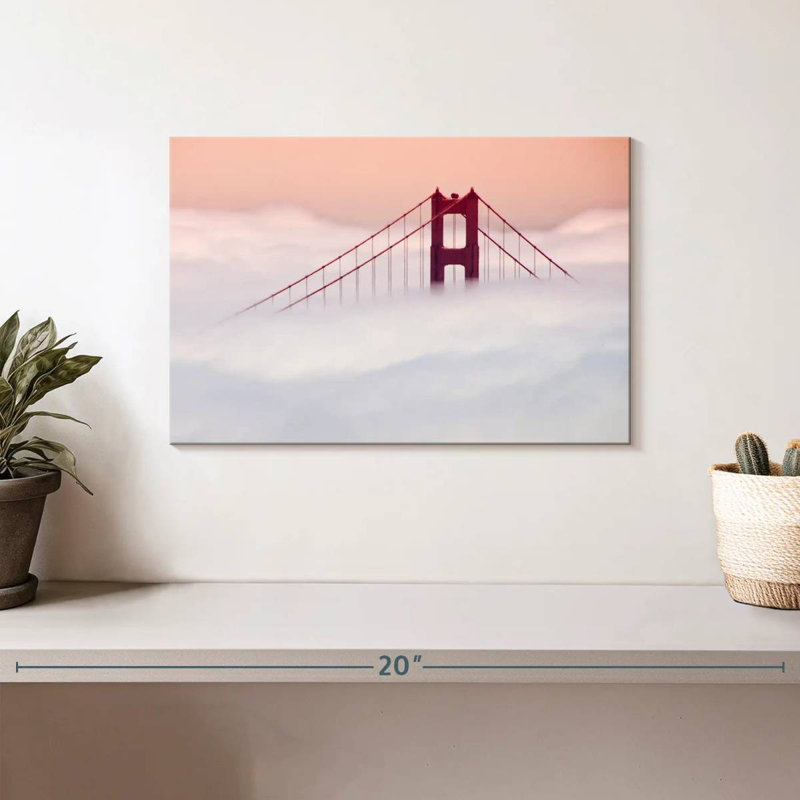 Lilie brouillard couvert Golden Gate Bridge, H 8 po x l 12 po