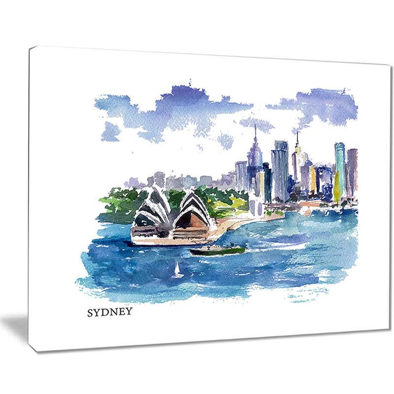 Illustration de l'Australie - reproduction sur toile tendue, H 30 po x l 40 po x P 1 po