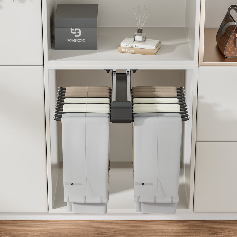 Support à pantalons en métal pour garde-robe, Noir