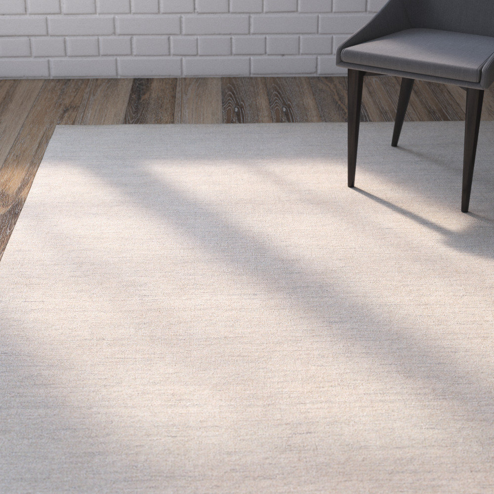 Nala Beige Grey Hand-Tufted Wool Rug, Rectangle 6' x 9'
