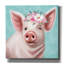 Toile épique Graffiti «Floral Pig» par Elizabeth Tyndall, 18 po x 18 po