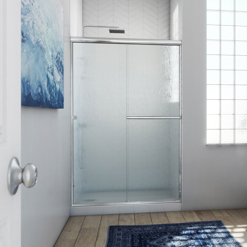 Porte de douche semi-encadrée 54 "x 70" Lese, Chrome poli