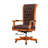 Fleur De Lis Living Kail Genuine Leather Executive Chair with Headrest-123061173-123061171