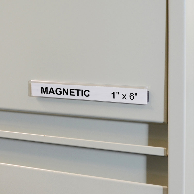HOL-DEX Magnetic Shelf/Bin Label Holders, Clear, 10-Pack, 3 Sizes, 6" L x 1" H