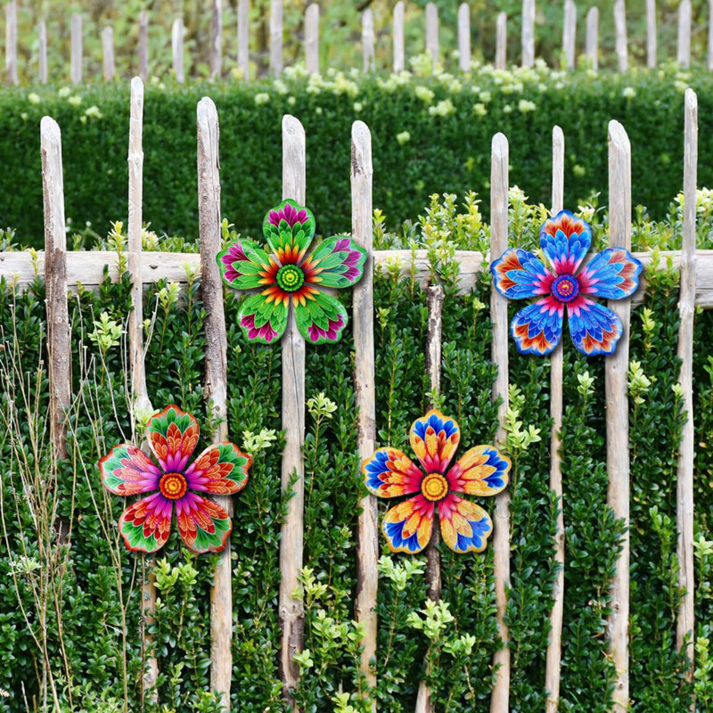 6.2'' Metal Flowers Wall Hanging Decor 4pcs