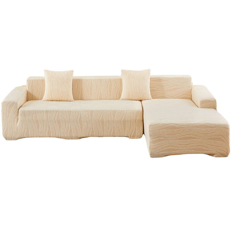 Housse pour canapé modulaire en L 2 pièces extensible et douce - facile à installer, pleine couverture, résistante aux taches