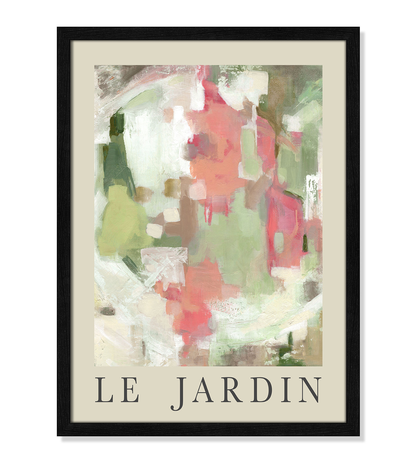 Riya "Le Jardin" Print by Carol Robinson, Black Single Picture Frame, No, 23" H x 17" W x 0.75" D