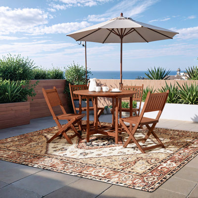Ensemble de patio pliable en bois d'acacia
