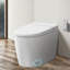 Toilette intelligente avec siège de bidet, siège chauffant, couvercle ouvert avec capteur de pied, télécommande, veilleuse et chasse d'eau automatique