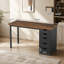 Bureau d'ordinateur 47 po avec 5 tiroirs et armoire réversible, bureau rustique et personnel avec rangement, table d'écriture moderne pour petits espaces