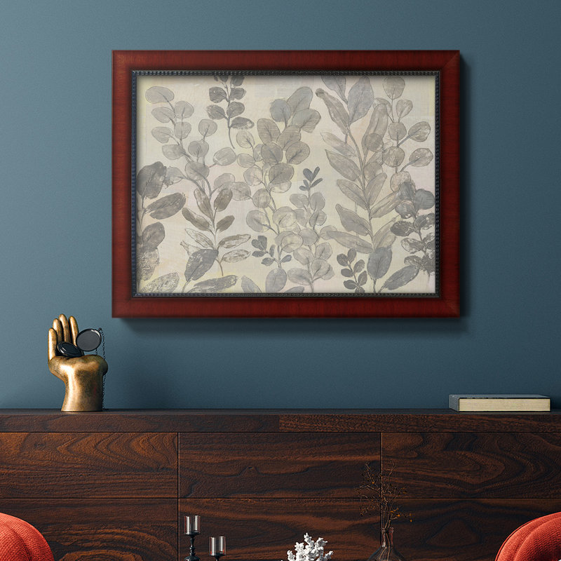 Motif de feuilles II, toile encadrée de qualité supérieure - prête à être accrochée, H 24 po x l 36 po x P 1 po