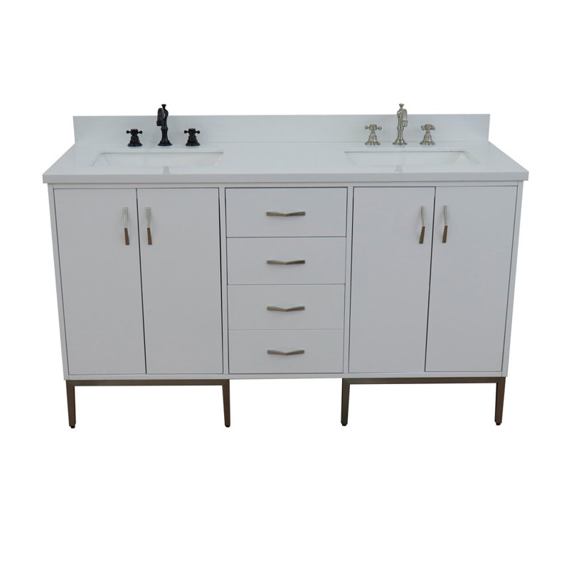 Ensemble de meuble-lavabo double 61 po Aashiyana