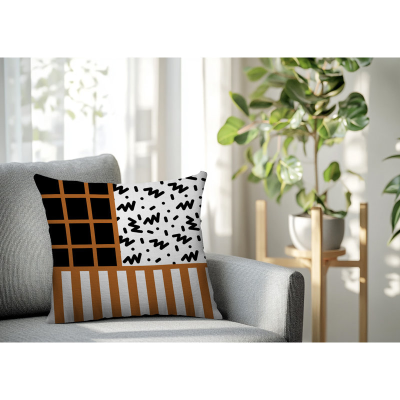 Oreiller carré réversible intérieur / extérieur Froza, Orange, Carré 20 po