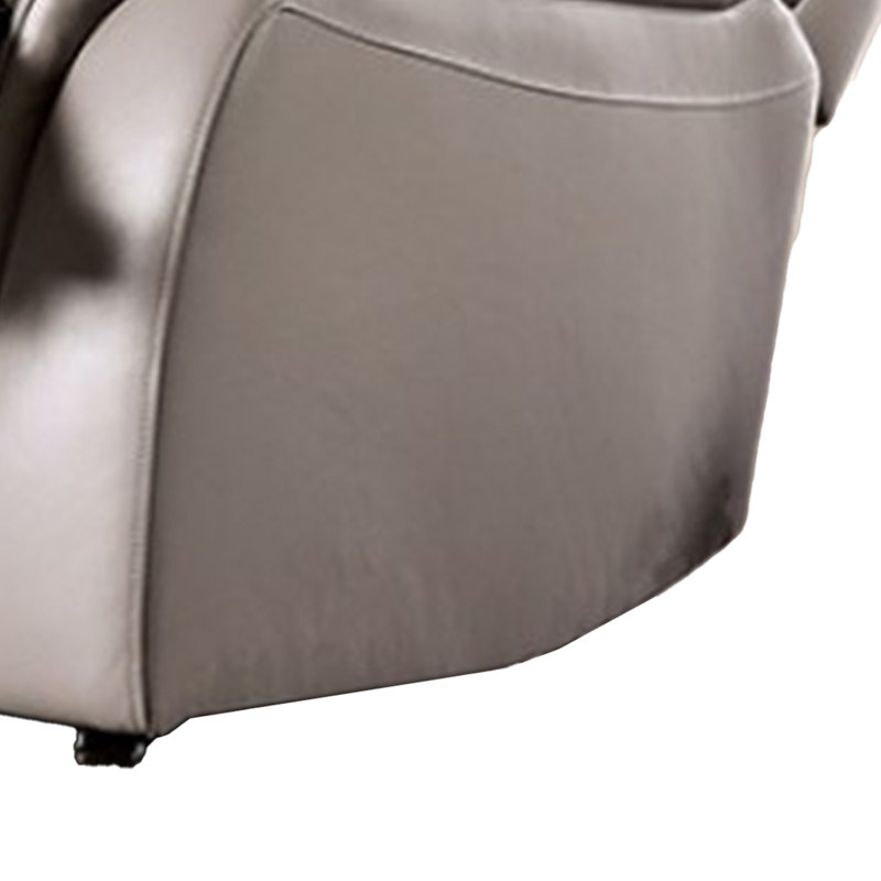 Gem Power Recliner Chair, Pillow Arms, Light Gray Top Grain Leather