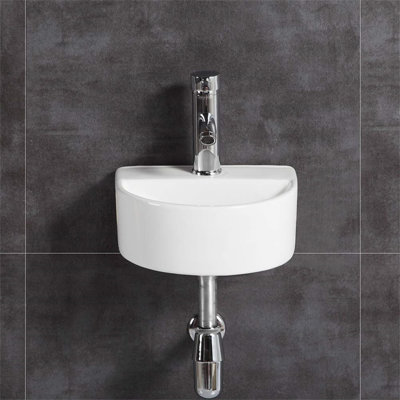 Belfry Bathroom 23.5mm L x 25mm W Polished Chrome Ceramic U-Shaped Sink