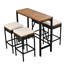Ensemble de 10 meubles de jardin comprenant une table en bois et huit tabourets confortables pliables pour un rangement facile.