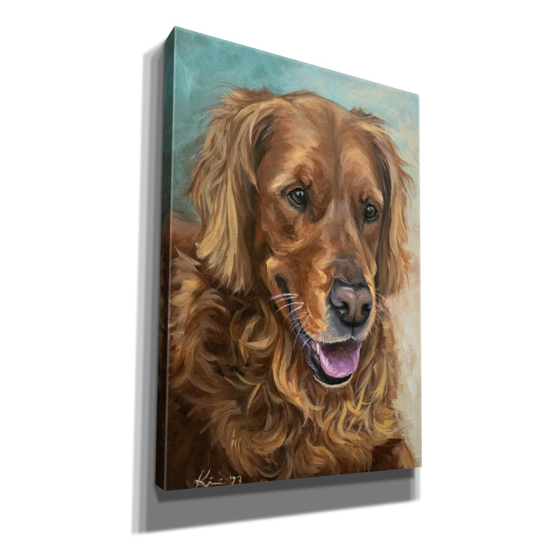«Dogs Golden Retriever» par Lindsay Kivi, art mural sur toile, H 26 po x l 18 po x P 0,75 po