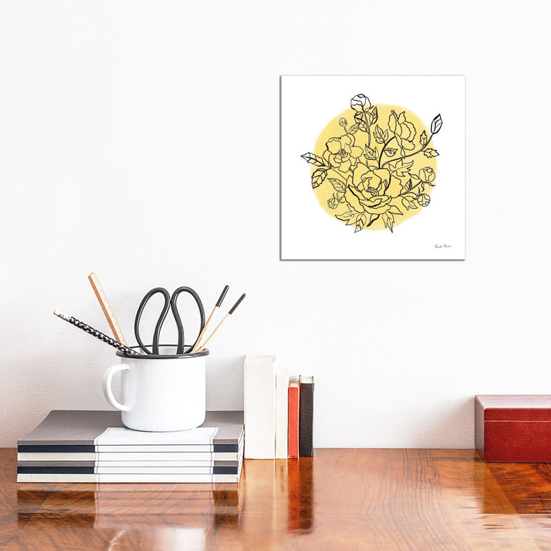 Black And White Botanical IV Sunshine by Farida Zaman - Wrapped Canvas Print, 30.48cm H x 30.48cm W x 1.905cm D