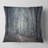 Dense Gray Fall Forest Path - Landscape Printed Throw Pillow-1665894787