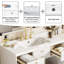 Ensemble de meuble-lavabo 36 po avec lavabo en céramique, armoire de rangement en bois massif, ensemble de meuble-lavabo autoportant avec 2 tiroirs et portes à fermeture douce-853299724