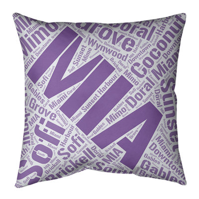 Florida Districts Word Art Leather Throw Pillow Cover