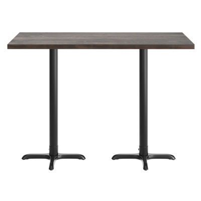 Rectangular Solid Wood Commercial Tabletop with X-Bases