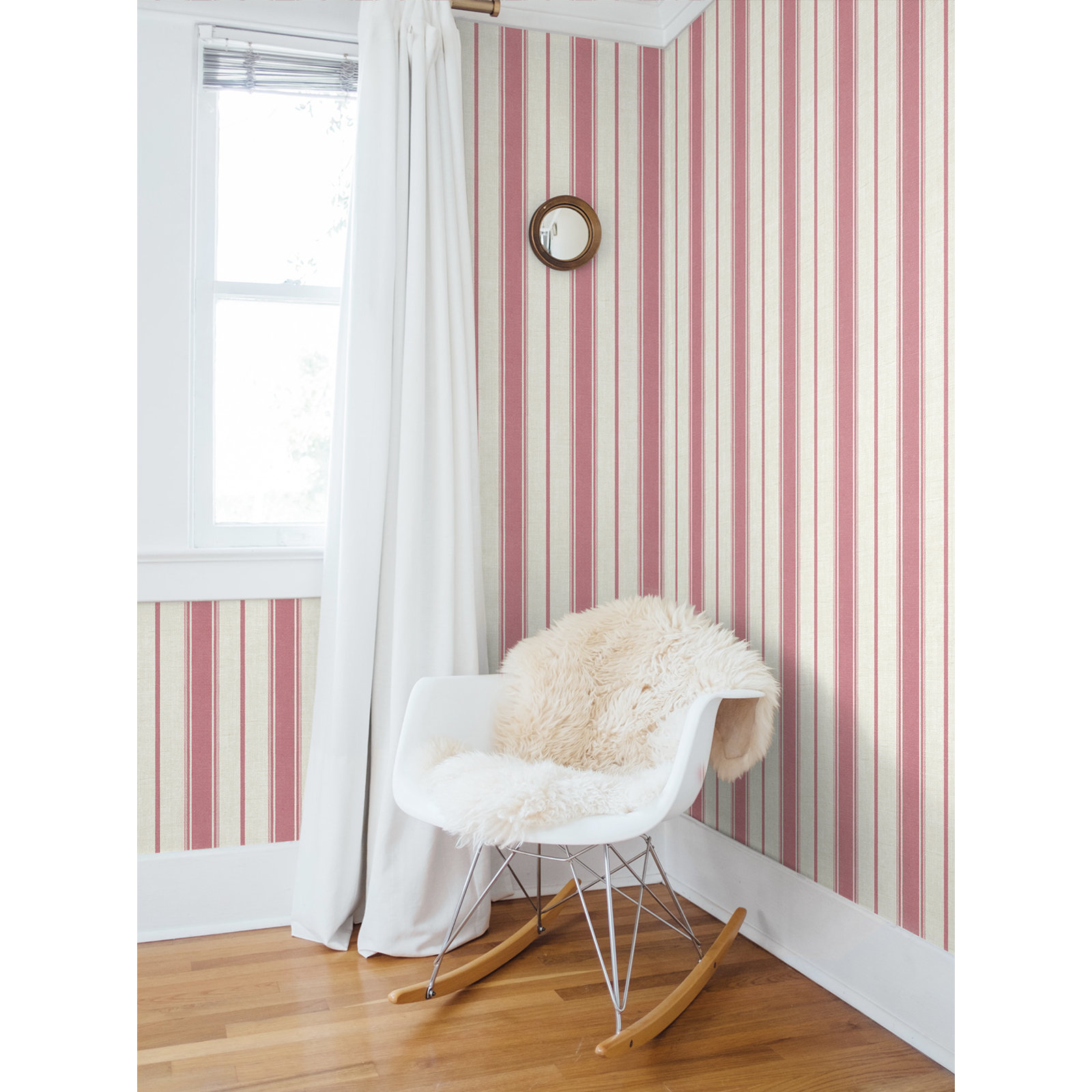 Leota Striped Wallpaper, Cranberry